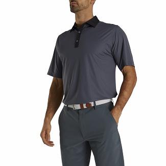 Men's Footjoy Lisle Golf Shirts Black NZ-508809